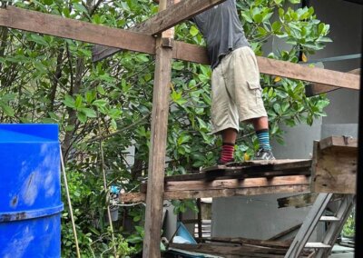 Tea feeling excited while building the Local Divers shop.