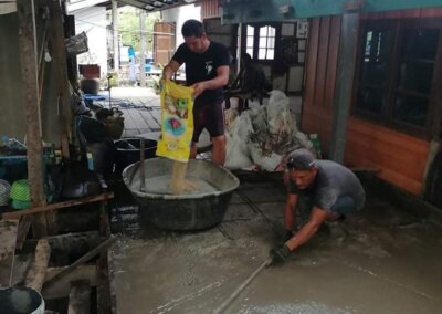 Building Local Divers - laying concrete